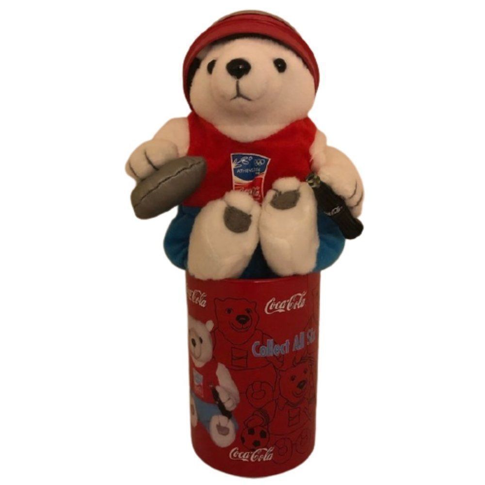 🆕Vintage Coca Cola Plush Polar Bear 2004 Athens Discus - Picture 3 of 8